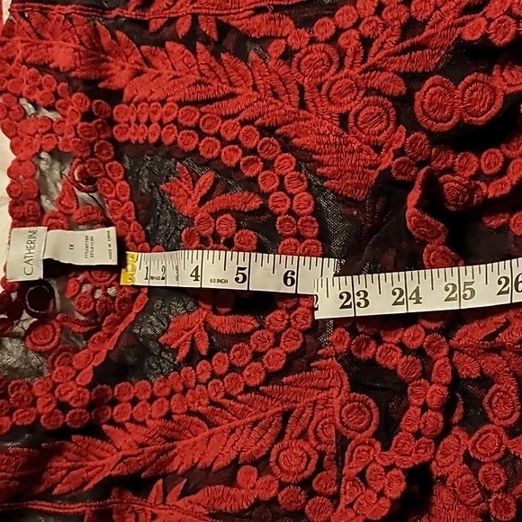 GORGEOUS SOFT EMBROIDERED MESH PLUS SIZE ELEGANT BLOUSE TOP SHIRT 1X - Picture 9 of 14